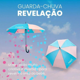 Guarda Chuva com Confetes Ch Revelao - Azul ou Rosa